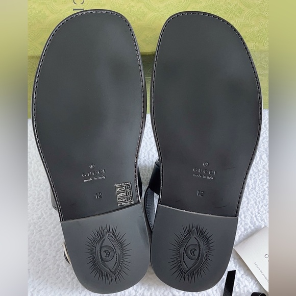 Authentic Gucci Men’s Interlocking G Leather Sandals - Picture 13 of 16